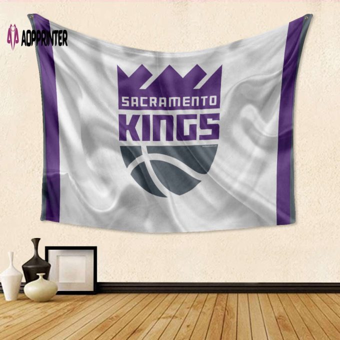 Sacramento Kings Emblem Texture16 Tapestry: Perfect 3D Full Print Gift for Fans