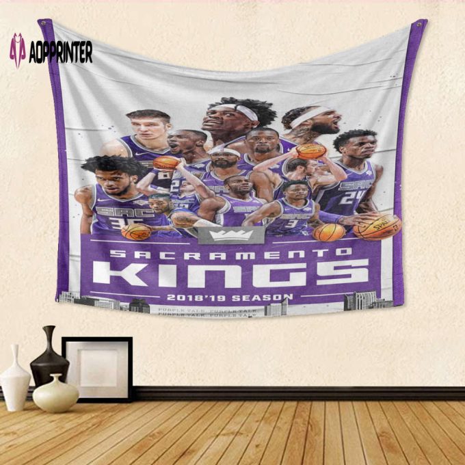 Sacramento Kings Team Texture 2019 Season Gift For Fan 3D Full Printing Tapestry