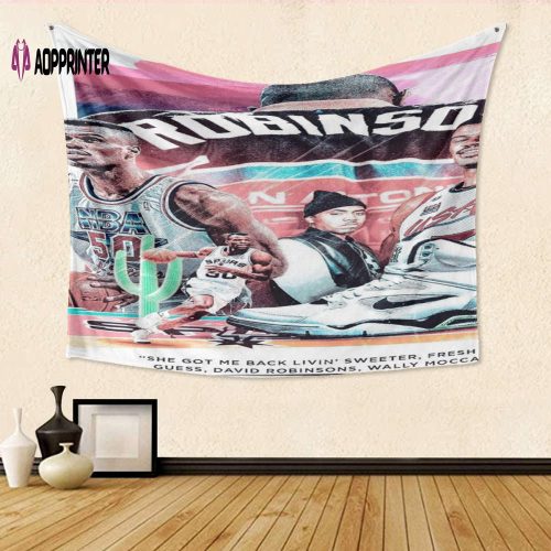 San Antonio Spurs 3D Full Printing Tapestry – Perfect David Robinson2 Gift for Fans