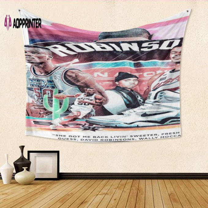 San Antonio Spurs 3D Full Printing Tapestry – Perfect David Robinson2 Gift for Fans