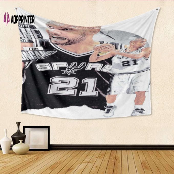 San Antonio Spurs Tim Duncan1 Fan Gift: 3D Full Printing Tapestry