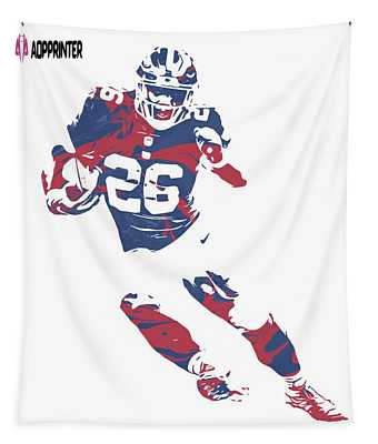 Saquon Barkley New York Giants Pixel Art 2 Joe Hamilton Tapestry