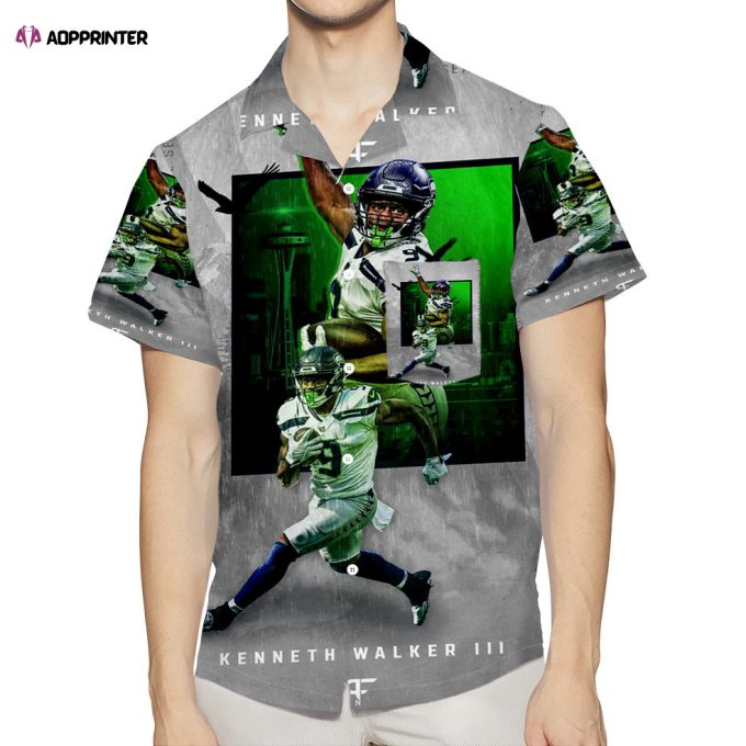 Seattle Seahawks Kenneth Walker III1 3D All Over Print Summer Beach Hawaiian Shirt Gift Men Women Gift Men Women With Pocket