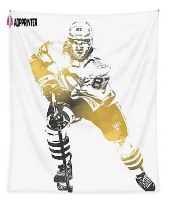 Sydney Crosby Penguins Watercolor Strokes Tapestry: Pixel Art 100 Joe Hamilton