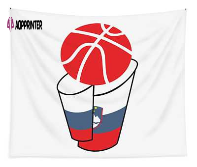 Slovenia Basketball Federation Monique Wojcik Tapestry: Unique Transparent Art for Basketball Enthusiasts!