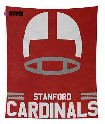 Stanford Cardinals Vintage Football Art Joe Hamilton Tapestry