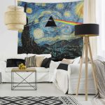 Starry Night Dark Side Of The Moon Van Gogh Pink Floyd Tapestry