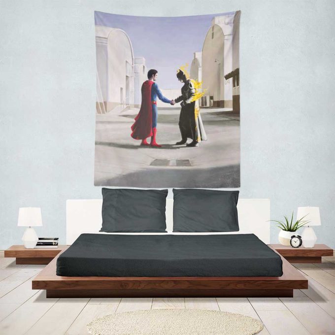 Superman vs Batman Wish You Were Here Pink Floyd Tapestry