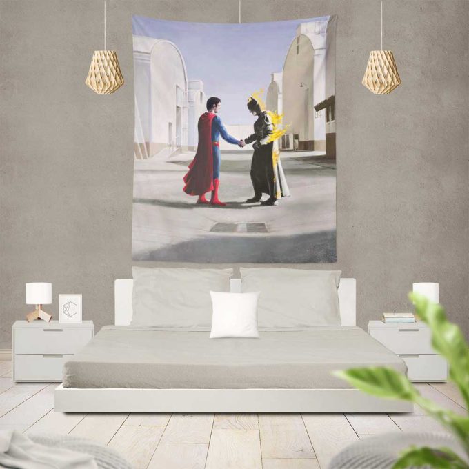 Superman vs Batman Wish You Were Here Pink Floyd Tapestry