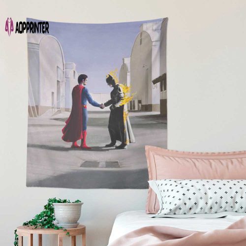 Superman vs Batman Wish You Were Here Pink Floyd Tapestry