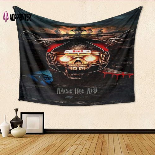 Tampa Bay Buccaneers Skull v2 Tapestry: 3D Full Print Gift for Fans