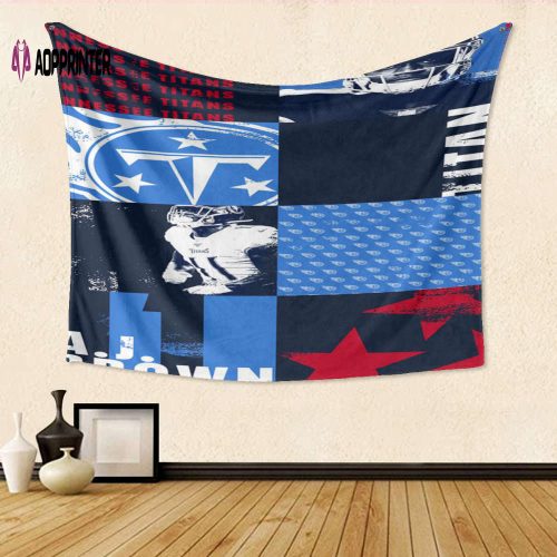 A J Brown Tennessee Titans 3D Tapestry: Perfect Fan Gift! Full Print