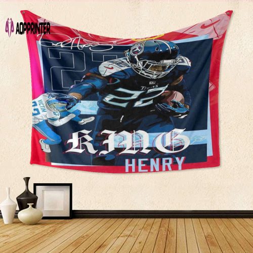 Tennessee Titans Derrick Henry2 Gift: Engaging 3D Full Printing Tapestry for Fans