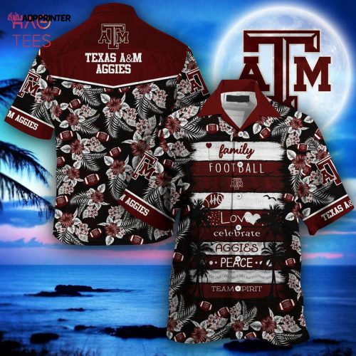 Texas A&ampM Aggies Maroon Black Hawaiian Shirt Gift Men Women Gift Men Women