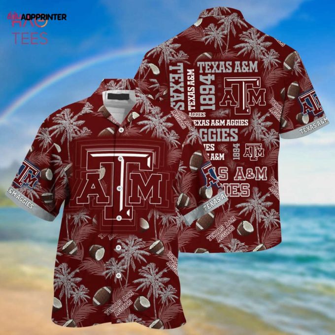 Texas A&ampM Aggies Maroon Grey Hawaiian Shirt Gift Men Women Gift Men Women