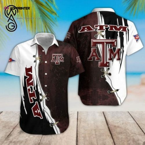 Texas A&ampM Aggies Maroon White Hawaiian Shirt Gift Men Women Gift Men Women V2