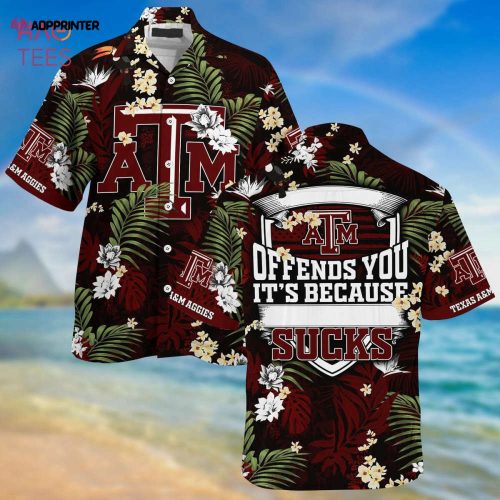 Texas A&ampM Aggies Maroon White Hawaiian Shirt Gift Men Women Gift Men Women V2