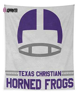 Texas Christian Horned Frogs Vintage Football Art Joe Hamilton Tapestry