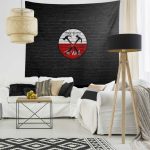 The Wall Emblem on Brick Background Pink Floyd Tapestry