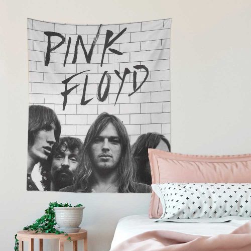 The Wall Full Sign Black & White Pink Floyd Tapestry