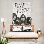 The Wall Full Sign Black & White Pink Floyd Tapestry