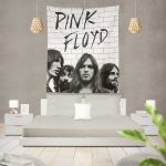 The Wall Full Sign Black & White Pink Floyd Tapestry