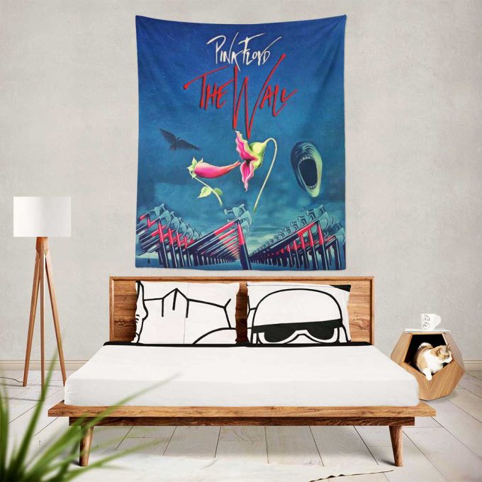 The Wall Hammer Flower Screaming Face Pink Floyd Tapestry