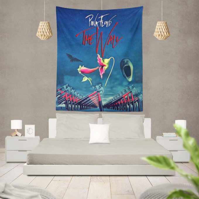 The Wall Hammer Flower Screaming Face Pink Floyd Tapestry