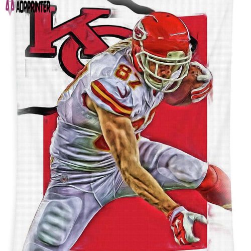 Travis Kelce Kansas City Chiefs Oil Art Tapestry Gifts For Fans