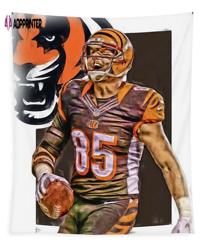 Tyler Eifert Cincinnati Bengals Oil Art Tapestry Gift For Fan