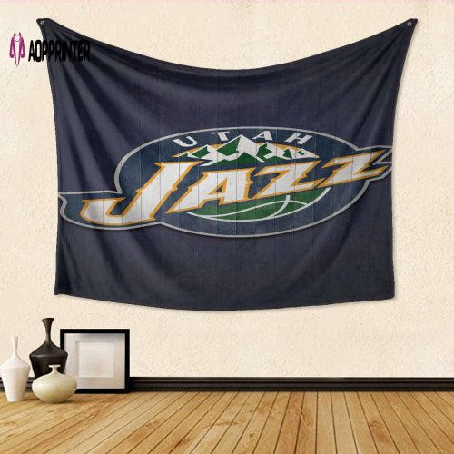 Utah Jazz Emblem v2 Tapestry – Perfect Gift for Fans 3D Full Printing Design