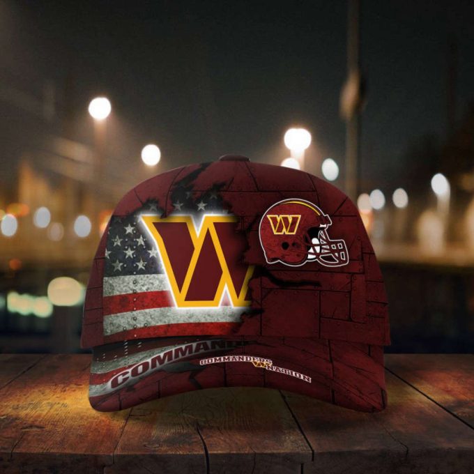 Washington Commanders American Flag Metal Printed Baseball Classic Baseball Classic Cap Men Hat Men Hat