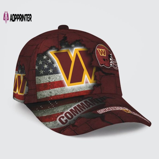 Washington Commanders American Flag Metal Printed Baseball Classic Baseball Classic Cap Men Hat Men Hat