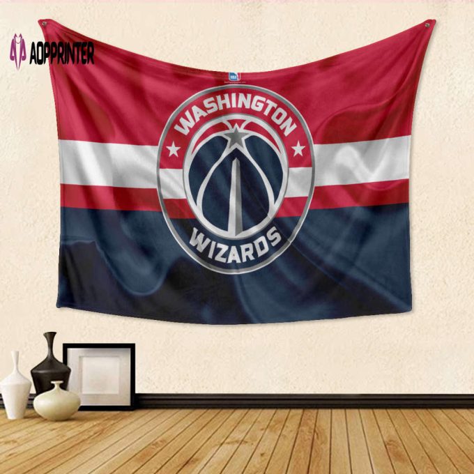 Official Washington Wizards Silk Tapestry – Blue Red 3D Full Print Gift for Fans