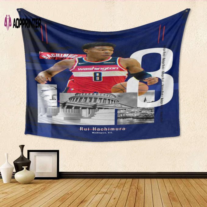 Shop the Washington Wizards Rui Hachimura1 3D Full Print Tapestry – Perfect Gift for Fans!