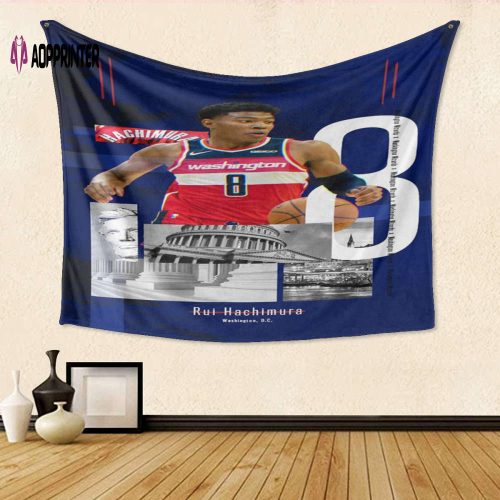 Authentic Washington Wizards Rui Hachimura Fan Tapestry – 3D Full Print Gift