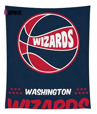 Washington Wizards Vintage Basketball Art Joe Hamilton Tapestry