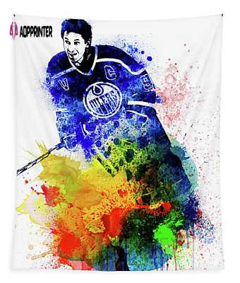 Wayne Gretzky Watercolor Tapestry Naxart Studio Sports Art Decor