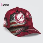 Alabama Crimson Tide American Flag Metal Printed Baseball Classic Baseball Classic Cap Men Hat Men Hat