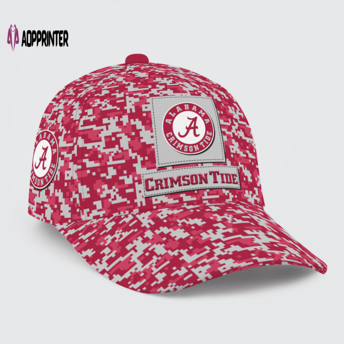 Alabama Crimson Tide Digital Camo AOP Classic Baseball Classic Baseball Classic Cap Men Hat Men Hat