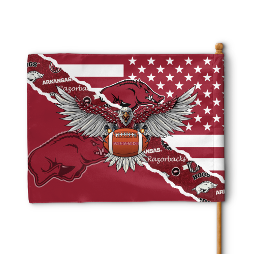 Arkansas Razorbacks American Landscape House Flag