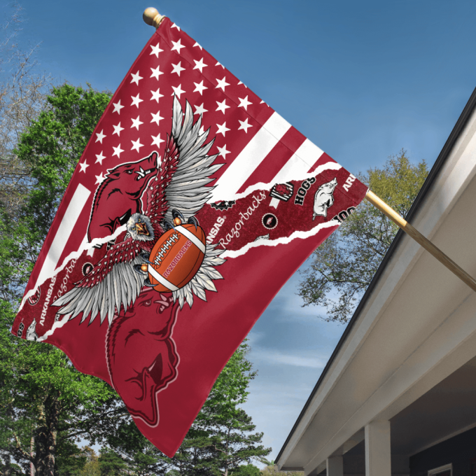 Arkansas Razorbacks American Landscape House Flag