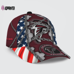 Atlanta Falcons Stars & Stripes Chain Printed Baseball Classic Baseball Classic Cap Men Hat Men Hat