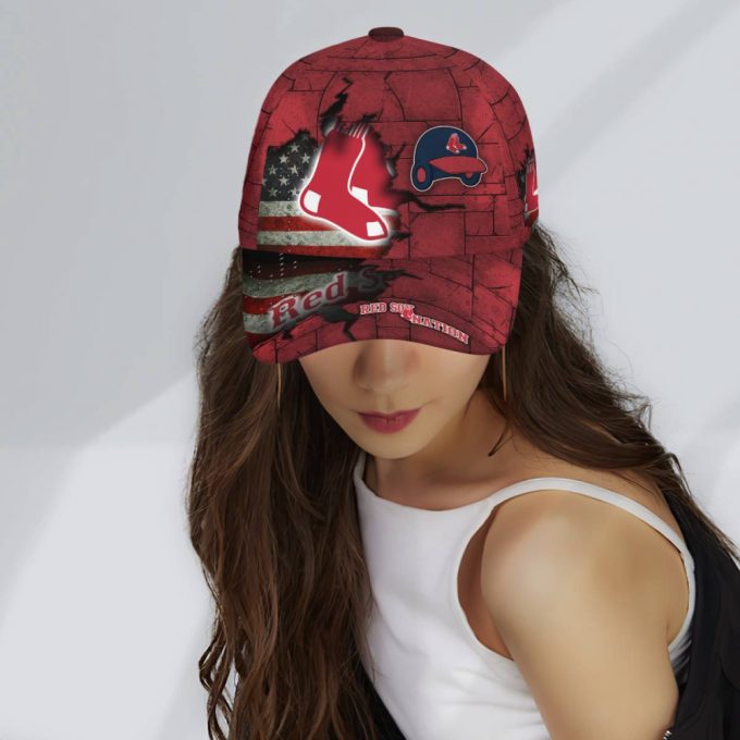 Boston Red Sox American Flag Metal Printed Baseball Classic Cap Men Hat