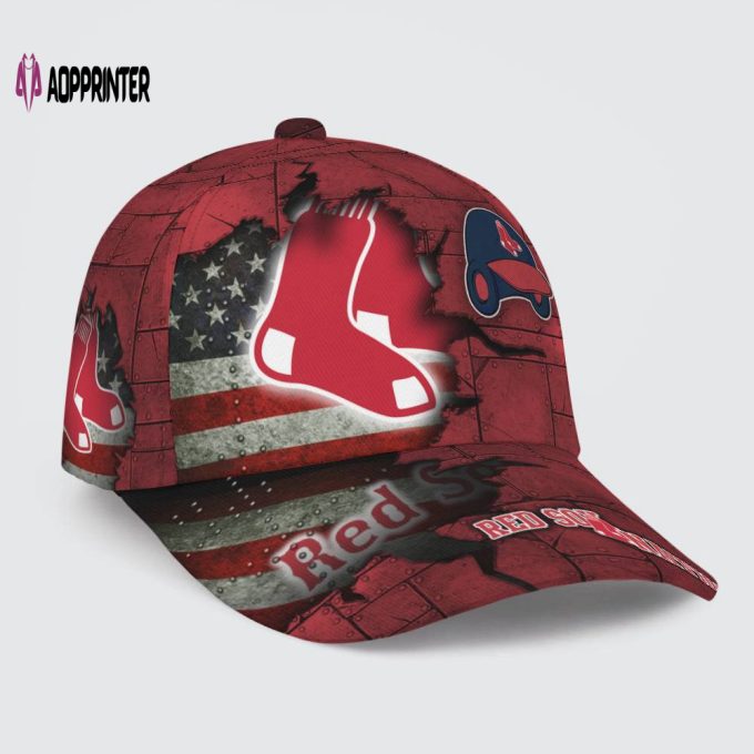 Boston Red Sox American Flag Metal Printed Baseball Classic Cap Men Hat