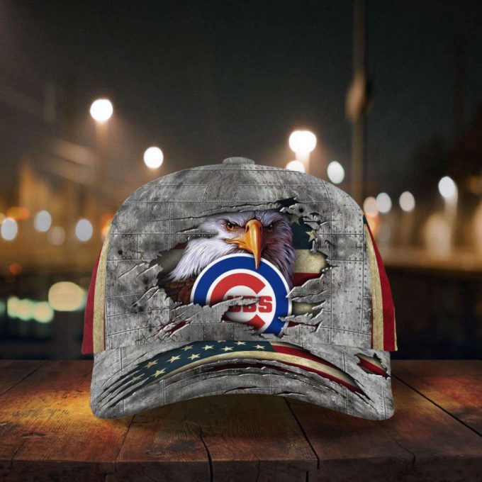 Chicago Cubs Vintage American Flag Royalty Baseball Classic Cap Men Hat