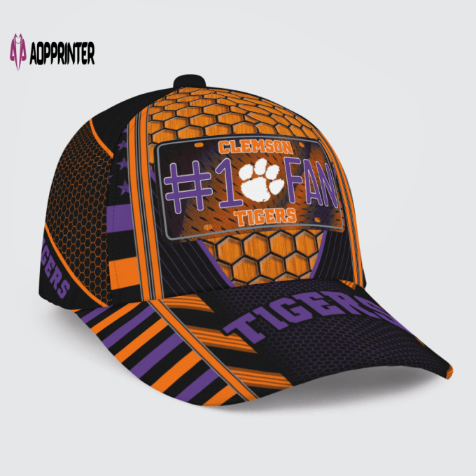 Clemson Tigers #1 Fan All Over Print Baseball Classic Baseball Classic Cap Men Hat Men Hat