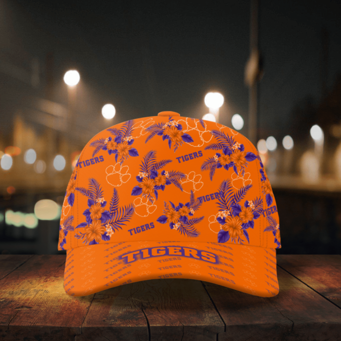 Clemson Tigers Floral Hawaiian Adjustable Baseball Classic Baseball Classic Cap Men Hat Men Hat