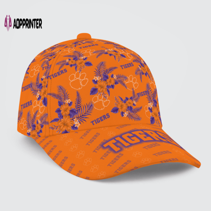 Clemson Tigers Floral Hawaiian Adjustable Baseball Classic Baseball Classic Cap Men Hat Men Hat