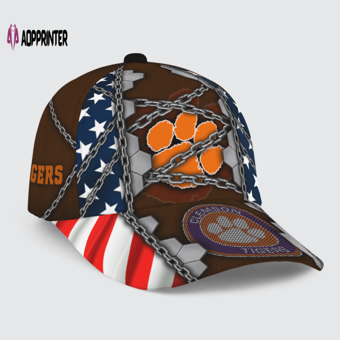 Clemson Tigers Stars & Stripes Chain Printed Baseball Classic Baseball Classic Cap Men Hat Men Hat